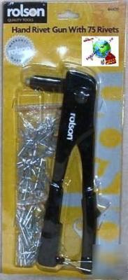 Hand rivet gun with 75 rivets, rolson