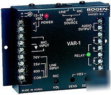 Bogen VAR1 voice activated relay microphone preamp amp
