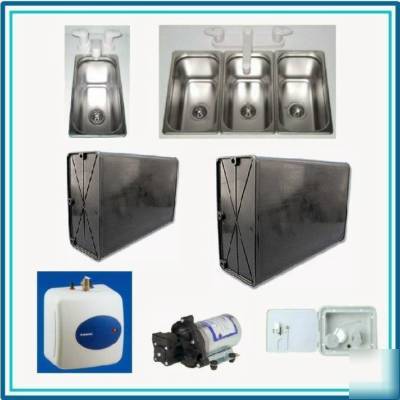 Concession trailer small sinks and water system package