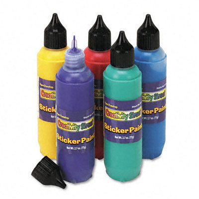 Sticker making paint set, five colors, 2.7OZ each