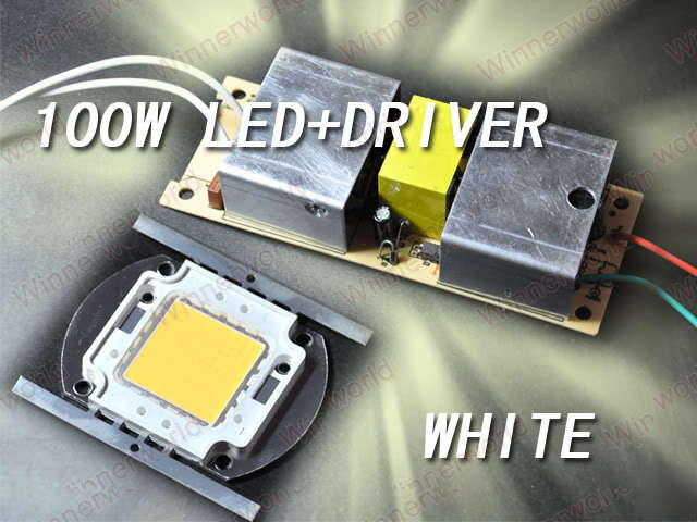100W white high power 6500LM led lamp light + ac driver