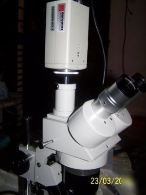 Euromex trinocular microscope + ccd cam 40X + extras 