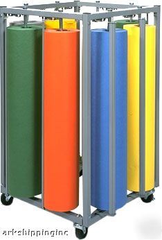 Eight roll square vertical kraft/butcher/paper rack