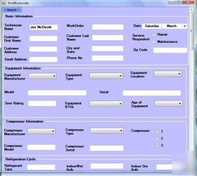 Hvac tool, exactcharge system data software, windows pc