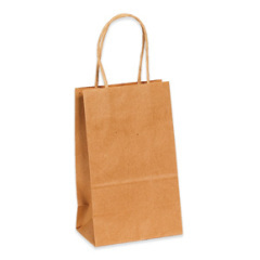 Shoplet select kraft paper shopping bags 5 14 x 3 14 x