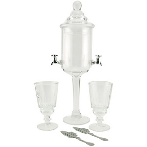 Absinthe fountain glasses & spoon set pontarlier bistro