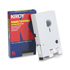 Kroy model 2227516 black on white 240 tape, 1/2IN. x 50