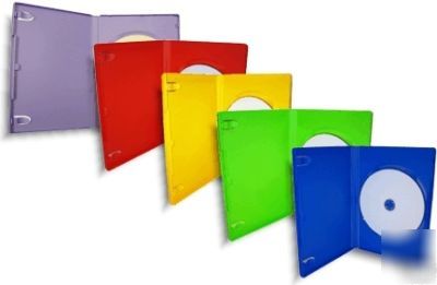 Single-disc =colored= 14MM dvd boxes 10-pak (5 colors)