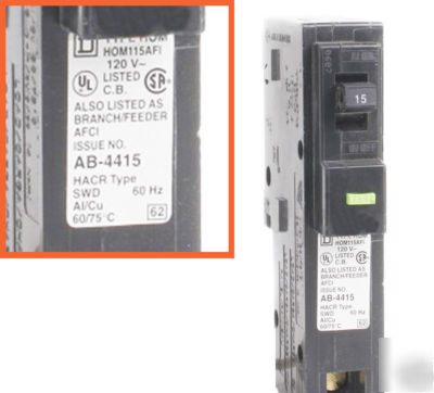 New square d arc-fault circuit breaker HOM115AFI 