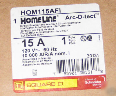 New square d arc-fault circuit breaker HOM115AFI 