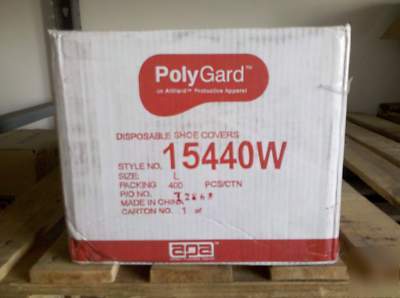 Shoe cover white polypropylene non skid cs/400
