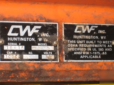 Cwf 10,000LB large electric pallet jack pwh-hd 6' forks