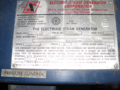 Electric steam generator 15KW 51,000 btu