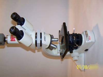 Leica dmls / dm ls stereo microscope with camera.