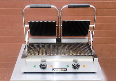 2009 adcraft double panini grill grooved 120V very nice