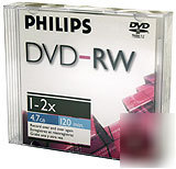 5 philips 2X dvd-rw rewritable blank dvd free ship