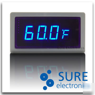 Digital blue led pc thermometer temperature meter ext