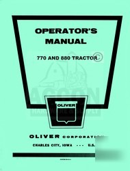 Oliver 770 & 880 row crop standard operator manual
