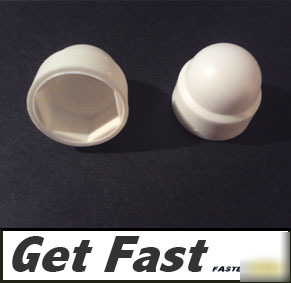 10 pack of M12 nylon plastic hex nut cover cap white