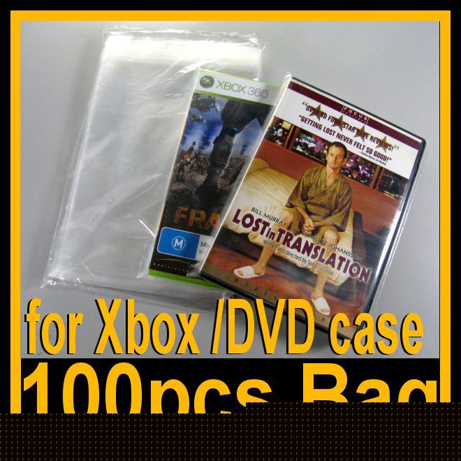 Plastic cello wrap bag sleeve for xbox 360 game case