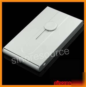 Pocket auto sliding business card holder case silver 