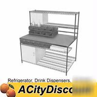 Restaurant drive-through drink dispensing workstation