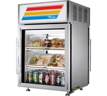 True gdm-5PTS glass door stainless refrigerator 5 cf