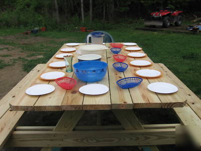Wood picnic table ~ yard ~ reunions ~ bbq ~ campsite ~ 
