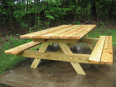 Wood picnic table ~ yard ~ reunions ~ bbq ~ campsite ~ 