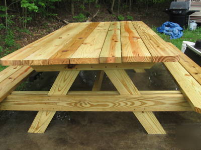 Wood picnic table ~ yard ~ reunions ~ bbq ~ campsite ~ 
