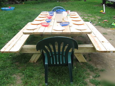 Wood picnic table ~ yard ~ reunions ~ bbq ~ campsite ~ 