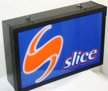 Florescent light box sign - slice sign