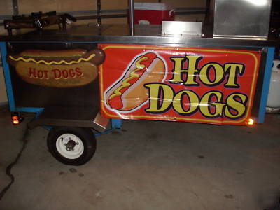 Custom built hot dog concession stand cart w/ griddle, 