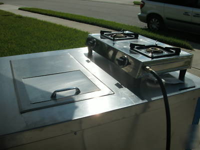 Custom built hot dog concession stand cart w/ griddle, 