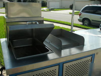 Custom built hot dog concession stand cart w/ griddle, 