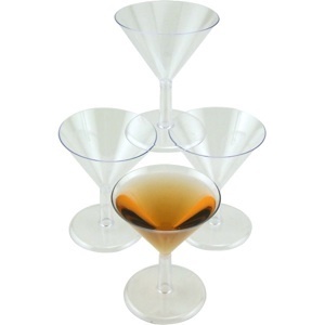 Mini plastic martini glasses - case of 250 - 2 oz