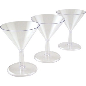 Mini plastic martini glasses - case of 250 - 2 oz
