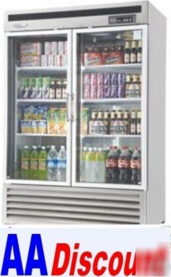 New turbo air deluxe glass door refrigerator msr-49G-2 