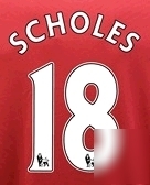 Scholes #18 iron on jersey transfer letter and number