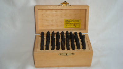 Vintage pittsburgh 36PC. transfer punch set + wood case