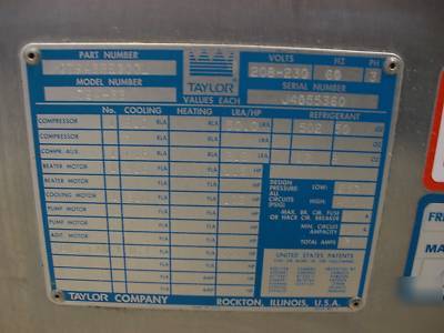 Taylor ice cream machine soft serve freezer model 794